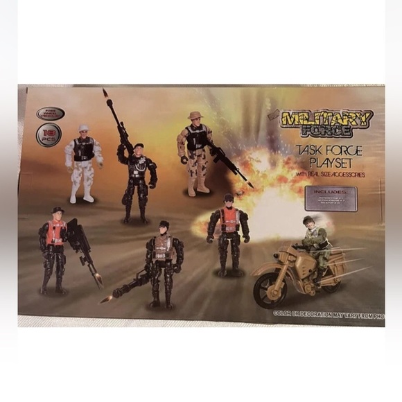Military Force Action Figure Set - Black, Green, Brown - Picture 2 of 4